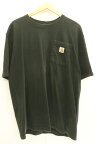 【中古】 Carhartt メンズTシャツ L LOOSE FIT HEAVYWEIGHT SHORT-SLEEVE POCKET T-SHIRT Carhartt L 黒 ブラック ワッペン ロゴ