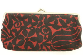 【中古】 marimekko レディース財布 -- SILMALASI KUKKARO marimekko -- 黒 ブラック 赤 レッド 総柄