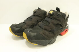 【中古】 Reebok メンズスニーカー 28.5cm Instapump Fury Reebok 28.5cm 黒 ブラック ロゴ