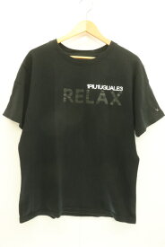 【中古】 1PIU1UGUALE3 RELAX メンズTシャツ XXL Tシャツ 1PIU1UGUALE3 RELAX XXL 黒 ブラック プリント