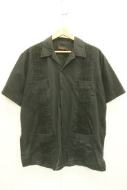 【中古】 original guayabera メンズ半袖シャツ XL 半袖シャツ original guayabera XL 黒 ブラック 刺繍