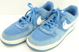 【中古】 NIKE メンズスニーカー 27.5cm AIR FORCE 1 07 LOW NIKE 27.5cm 青 ブルー ロゴ