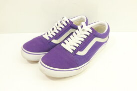 【中古】 VANS メンズスニーカー 27.5cm OLD SKOOL VANS 27.5cm 銀 シルバー 紫 パープル 無地