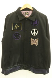 【中古】 Needles メンズブルゾン M VARSITY JACKET Needles x STUDIOUS M 黒 ブラック