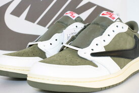 【中古】 NIKE メンズスニーカー 28cm NIKE × TRAVIS SCOTT/24AW/AIR JORDAN 1 LOW OG SP/スニーカー/28cm/オリーブ/DM7866-200