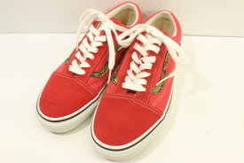 【中古】 Supreme メンズスニーカー 27.5cm OLD SKOOL SNAKE SKIN VANS × Supreme 27.5cm 赤 レッド パイソン
