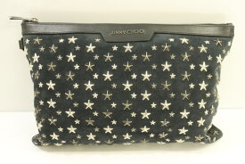 【中古】 JIMMY CHOO メンズクラッチバッグ -- クラッチバッグ JIMMY CHOO -- 黒 ブラック スタッズ