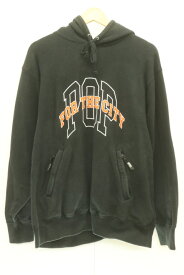 【中古】 FTC メンズパーカー L POP TRADING COMPANY COLLEGE PULLOVER HOODY FTC L 黒 ブラック 刺繍