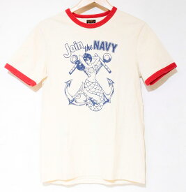 【中古】 THE REAL McCOY'S メンズTシャツ 38 THE REAL McCOY'S/MILITARY TEE/JOIN THE NAVY/Tシャツ/38/アイボリー/プリント/MC21009