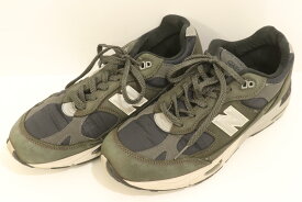 【中古】 NEW BALANCE メンズスニーカー UK9 m991dgg スニーカー NEW BALANCE UK9 茶 ブラウン ロゴ