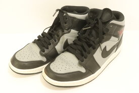 【中古】 NIKE メンズスニーカー 27 AIR JORDAN 1 MID NIKE 27 グレー 灰 ロゴ