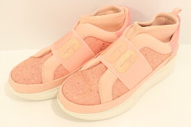 【中古】 UGG レディーススニーカー 24.5cm NEUTRA CHUNKY GLITTER SNEAKER UGG 24.5cm ピンク 桃 ロゴ