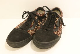 【中古】 VANS メンズスニーカー US9 OLD SKOOL LEO VANS US9 黒 ブラック 茶 ブラウン ベージュ 肌色 レオパード ヒョウ
