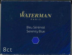 【WATERMANウォーターマン】カートリッジインク　Serenity Blue　1箱8本入