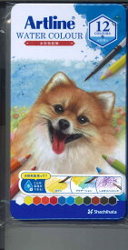 【メール便OK】シャチハタ　アートライン水彩色鉛筆　12色セット　KCP-W12C/H
