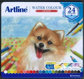 【メール便OK】シャチハタ　アートライン水彩色鉛筆　24色セット　KCP-W24C/H