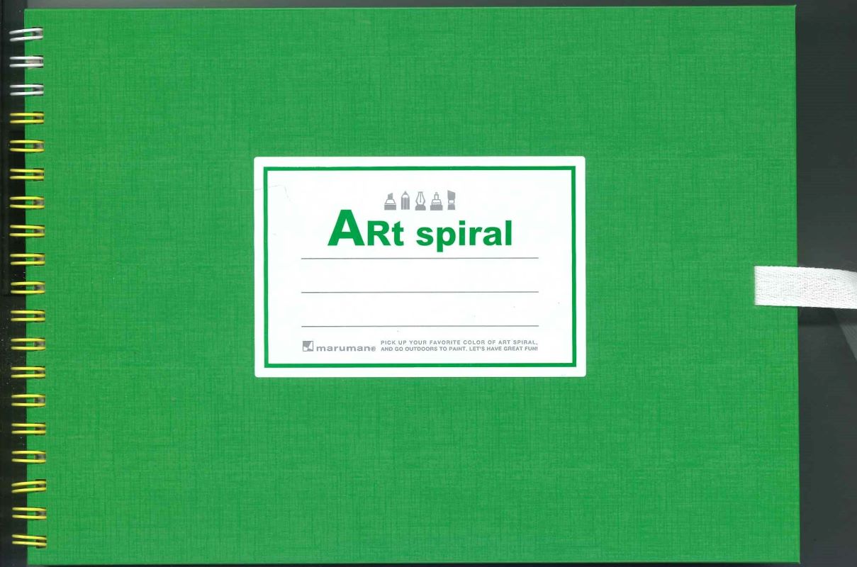 マルマン画用紙 厚口24枚 メール便ＯＫ マルマン 実物 贈与 スケッチブックF1サイズ Art spiral Ｓ311-33ライトグリーン