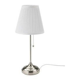 [IKEA/イケア/通販]ARSTID オースティード テーブルランプ, ニッケルメッキ/ホワイト[B](c)(80280638)