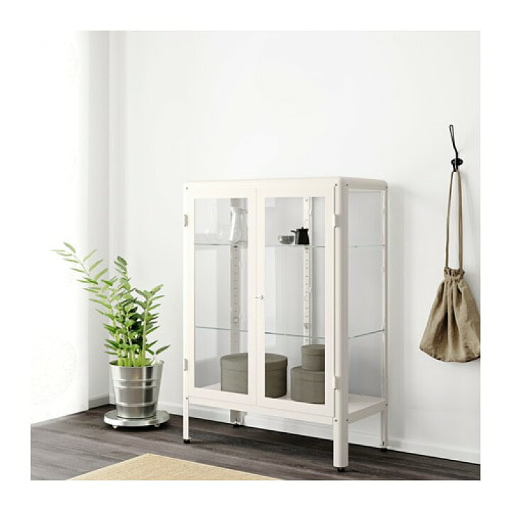 楽天市場 Ikea イケア 通販 Fabrik Ouml R ファブリコール ガラス扉キャビネット ブラックブルー ブルー A Ff Webyセレクション 楽天市場店
