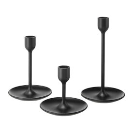 [IKEA/イケア/通販]FULLTALIG フルターリグ キャンドルホルダー3個セット, ブラック[A](b)(10342135)