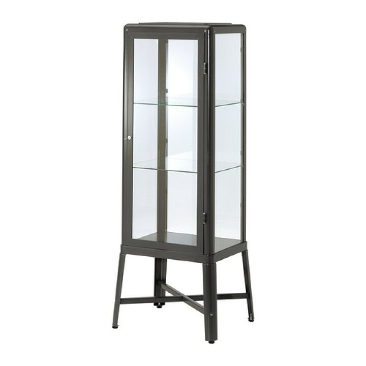 楽天市場 Ikea イケア 通販 Fabrik Ouml R ファブリコール ガラス扉キャビネット ダークグレー D Webyセレクション 楽天市場店