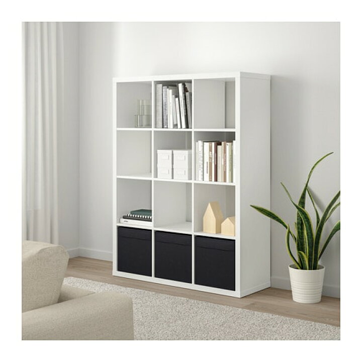 IKEA イケア KALLAX カラックス シェルフユニット ホワイト ホワイトステインオーク調 下部フレーム付き, 書棚 本棚 最安価格 書棚
