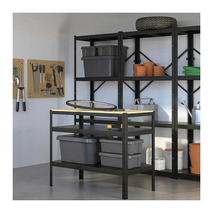 楽天市場】[IKEA/イケア/通販]BROR ブロール 作業台, ブラック/パイン 