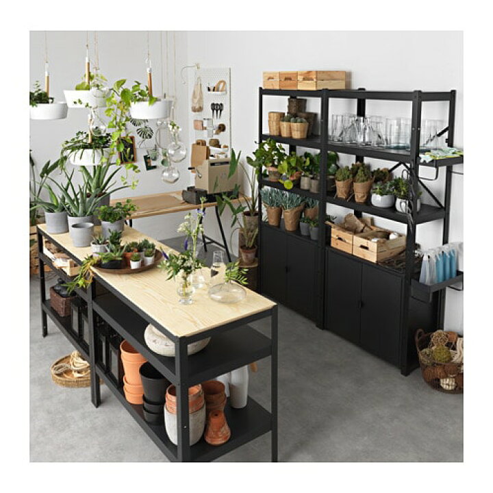 楽天市場】[IKEA/イケア/通販]BROR ブロール 作業台, ブラック/パイン 
