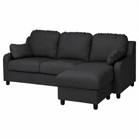 [IKEA/イケア/通販]VINLIDEN ヴィンリデン カバー（カバーのみ、本体は付属しません） 3人掛けソファ用, 寝椅子付き/ヒッラレド チャコール[D](a)(70455389)