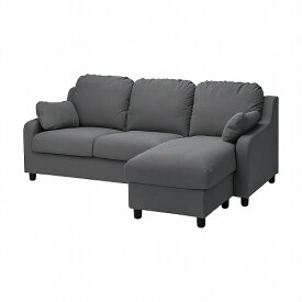 [IKEA/イケア/通販]VINLIDEN ヴィンリデン カバー（カバーのみ、本体は付属しません） 3人掛けソファ用, 寝椅子付き/ハーケボ ダークグレー[E](a)(10438369)