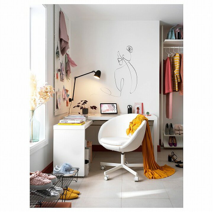 楽天市場】[IKEA/イケア/通販]MALM マルム デスク 引き出し式パネル付 