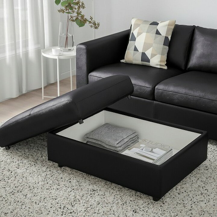楽天市場】[IKEA/イケア/通販]VIMLE ヴィムレ オットマン 収納付き 