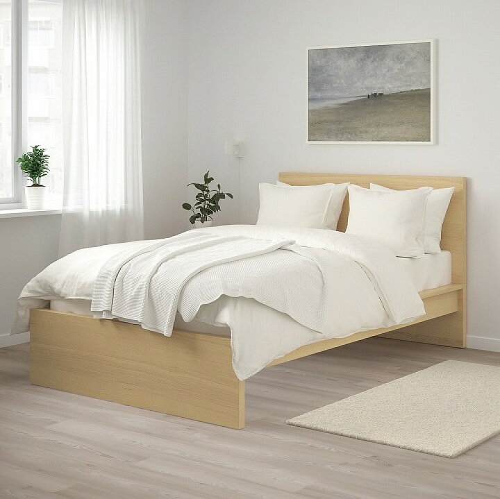 IKEA MALM キングベット引き出し付 マット サイドテーブル