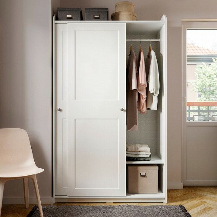 楽天市場】[IKEA/イケア/通販]HAUGA ハウガ ワードローブ 引き戸付き 
