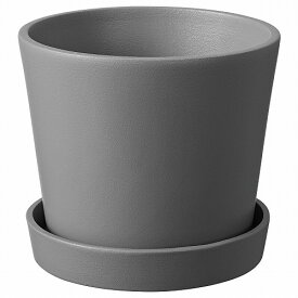 [IKEA/イケア/通販]SMULGUBBE スムルグッベ 植木鉢 受け皿付き, コンクリート調 グレー/屋外用[AA](c)(40484524)