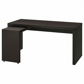 [IKEA/イケア/通販]MALM マルム デスク 引き出し式パネル付, ブラックブラウン[K](d)(40361151)