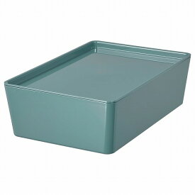 [IKEA/イケア/通販]KUGGIS クッギス 収納ボックス ふた付き, ターコイズ[AA](a)(70489515)
