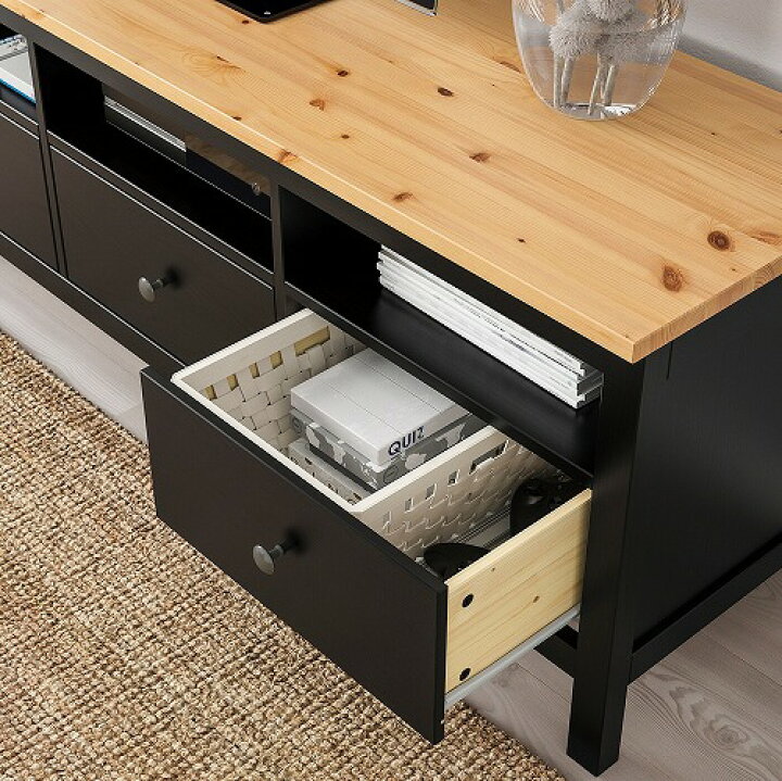 楽天市場】[IKEA/イケア/通販]HEMNES ヘムネス テレビ台, ブラック 