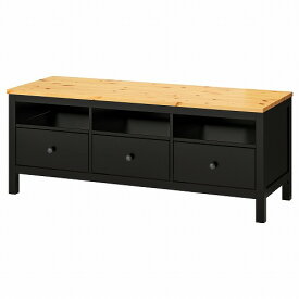 [IKEA/イケア/通販]HEMNES ヘムネス テレビ台, ブラックブラウン/ライトブラウン[EI](c)(70452300)