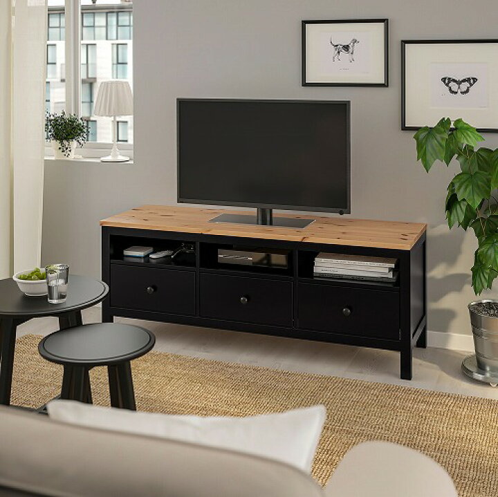楽天市場】[IKEA/イケア/通販]HEMNES ヘムネス テレビ台, ブラック 