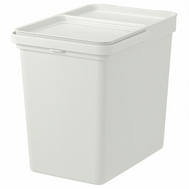 [IKEA/イケア/通販]HALLBAR ホルバル ふた付きゴミ箱, ライトグレー[DB](a)(70420205)