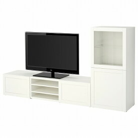 [IKEA/イケア/通販]BESTA ベストー テレビボード/ガラス扉, ハンヴィーケン ホワイトクリアガラス[16](a)(09281944)