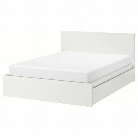 [IKEA/イケア/通販]MALM マルム ベッドフレーム 収納ボックス4個付き, ホワイト/ロンセット[7](d)(09199968)