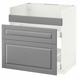 [IKEA/イケア/通販]METOD メトード ベースキャビネット ハーヴセン シンク用/引出前部3/引出2, ホワイト マキシメーラ/ボードビーン グレー[9](a)(19295832)