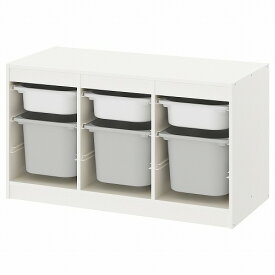[IKEA/イケア/通販]TROFAST トロファスト 収納コンビネーション, ホワイト/グレー【北欧デザインの見せるおもちゃ箱。子供部屋に最適なおしゃれ収納ラック】[7](d)(19328795)