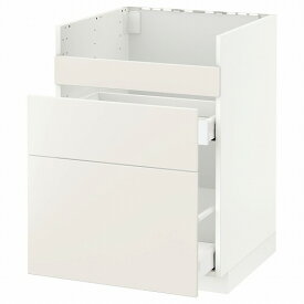 [IKEA/イケア/通販]METOD メトード ベースキャビネット ハーヴセン シンク用/引出前部3/引出2, ホワイト マキシメーラ/ヴェッディンゲ ホワイト[9](a)(59295967)