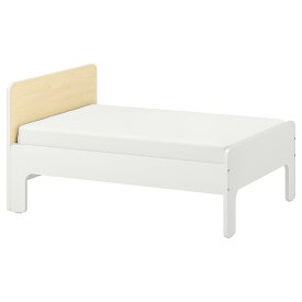 [IKEA/イケア/通販]SLAKT スレクト 伸長式ベッドフレームとすのこ（組み合わせ）, ホワイト/バーチ[3](a)(49326610)