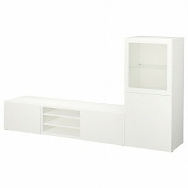 [IKEA/イケア/通販]BESTA ベストー テレビボード/ガラス扉, ラップヴィーケン/シンドヴィーク ホワイトクリアガラス[16](a)(69185341)