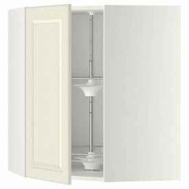 [IKEA/イケア/通販]METOD メトード コーナーウォールキャビネット 回転式収納付き, ホワイト/ボードビーン オフホワイト[3](a)(69119803)
