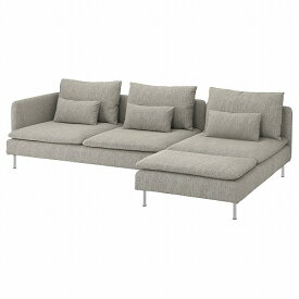 [IKEA/イケア/通販]SODERHAMN ソーデルハムン 4人掛けソファ, 寝椅子付き ＆オープンエンド/ヴィーアルプ ベージュ/ブラウン[6](a)(69305819)